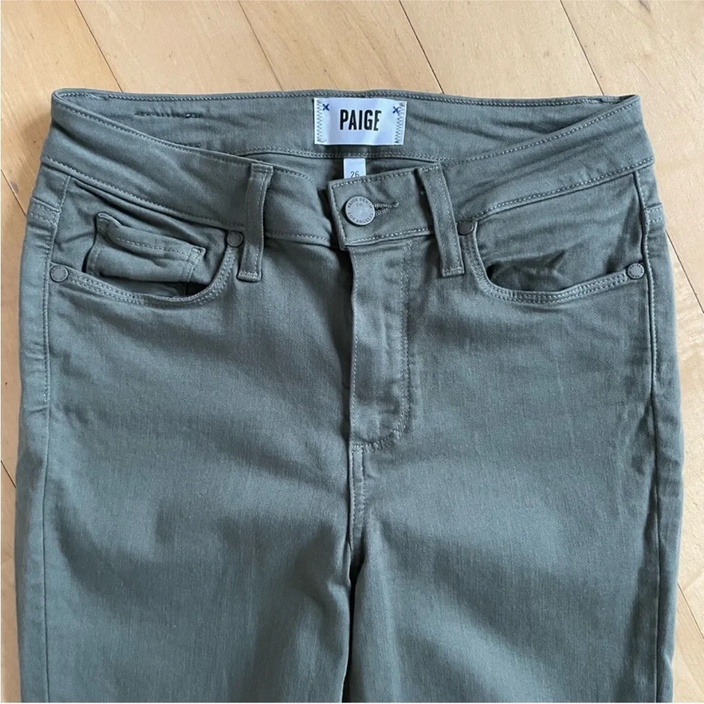 PAIGE HOXTON ANKLE JEANS in Seaweed Green Size 26 - Picture 4 of 8